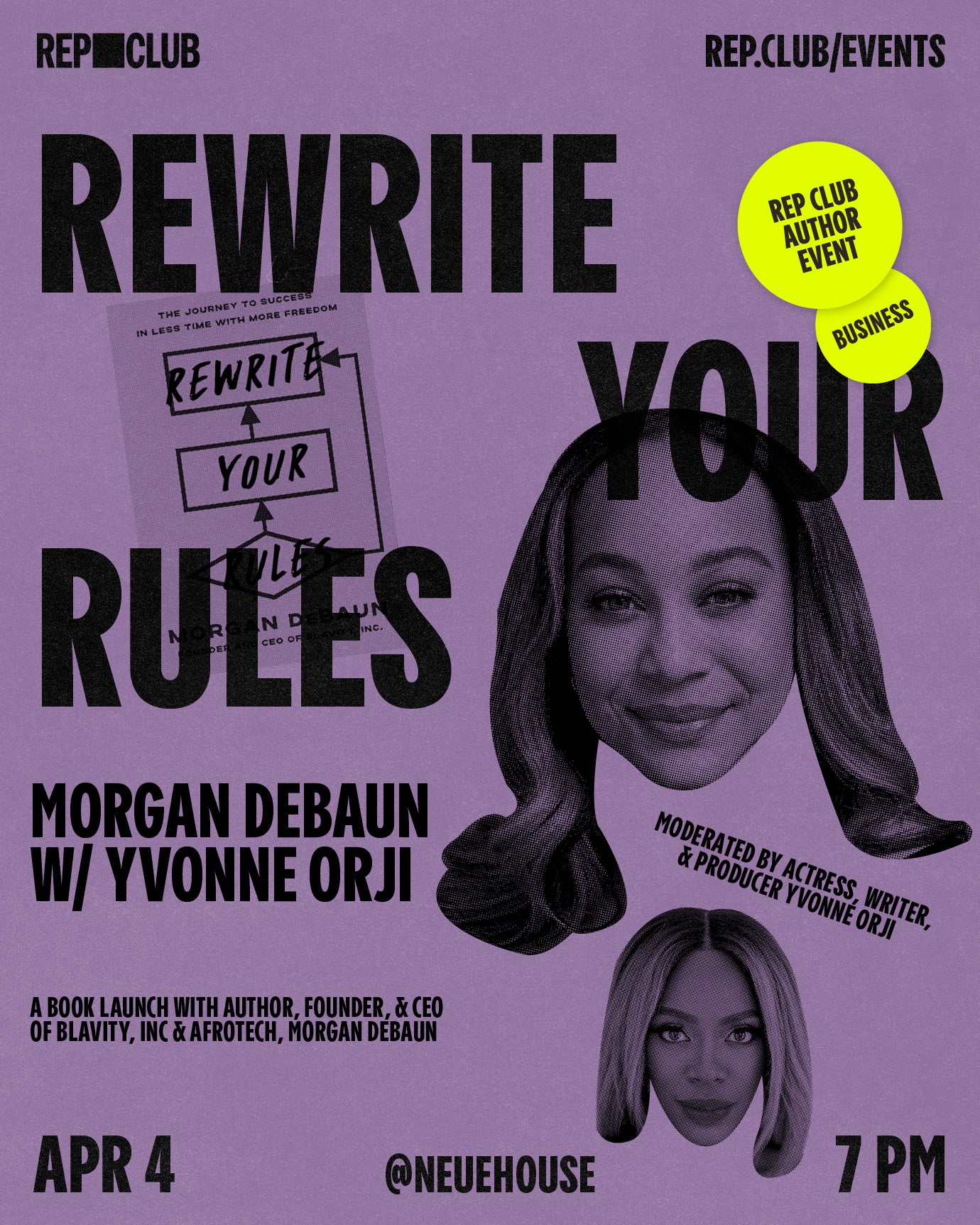 April 4th EVENT: REWRITE YOUR RULES // Morgan Debaun w/ Yvonne Orji