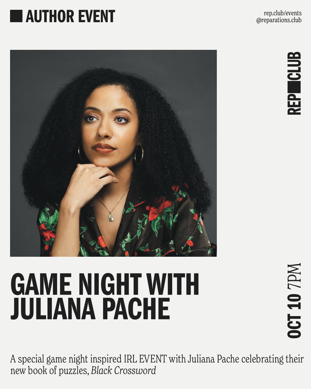 Oct 10th EVENT: Black Crossword Game Night with Juliana Pache