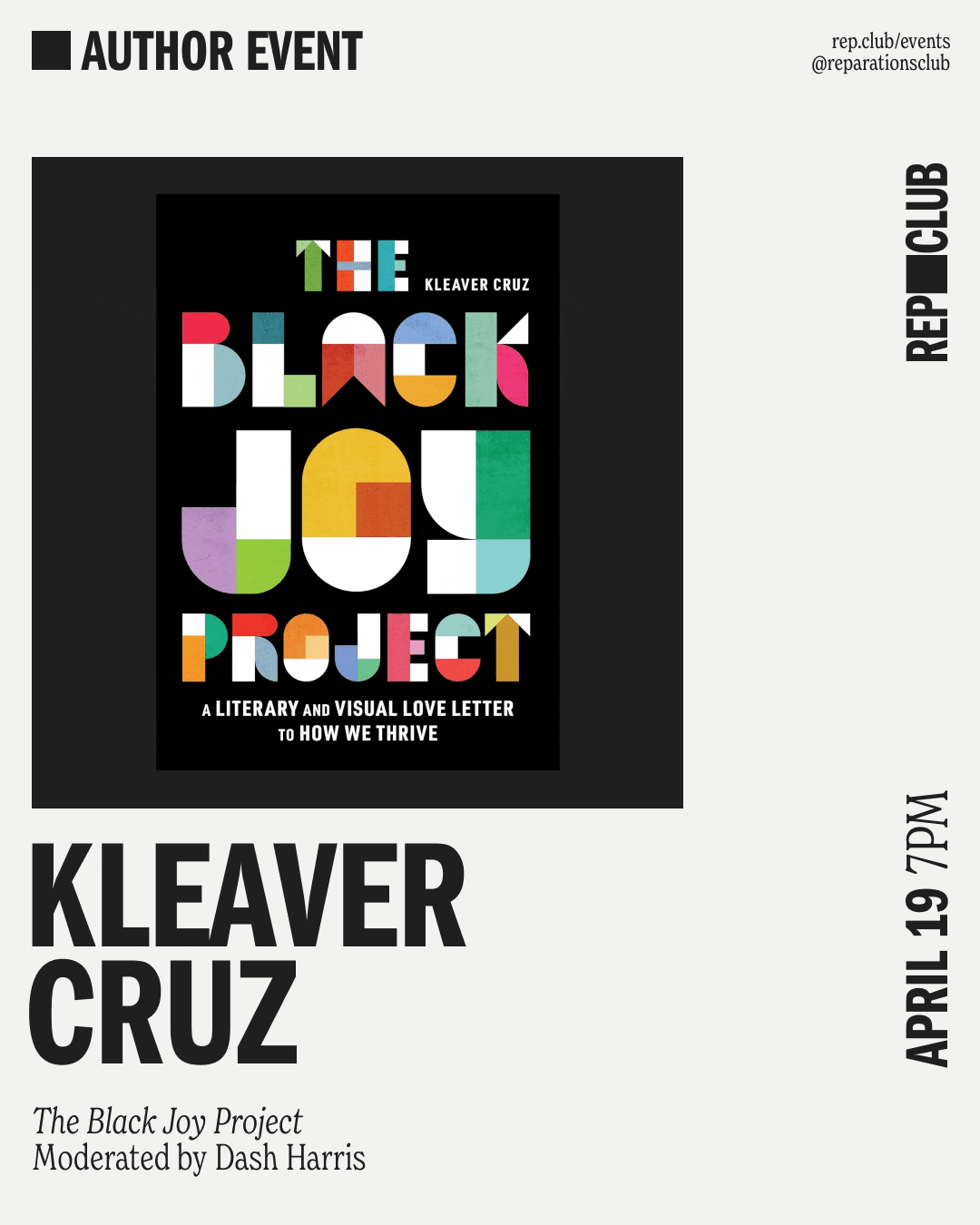 April 19th EVENT: The Black Joy Project // Kleaver Cruz + Dash Harris