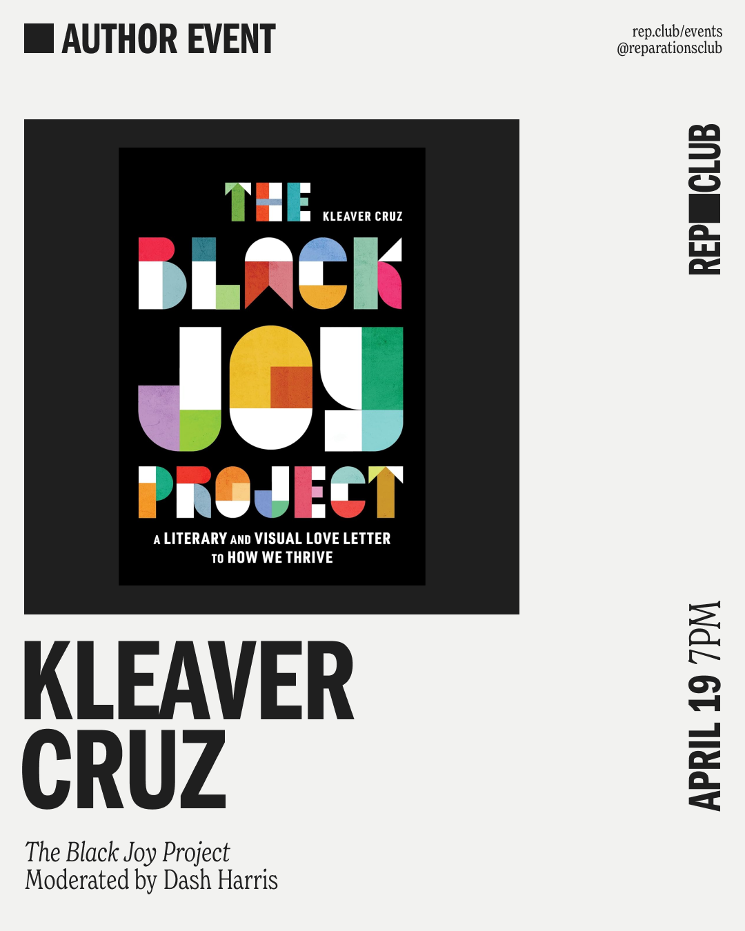 April 19th EVENT: The Black Joy Project // Kleaver Cruz + Dash Harris