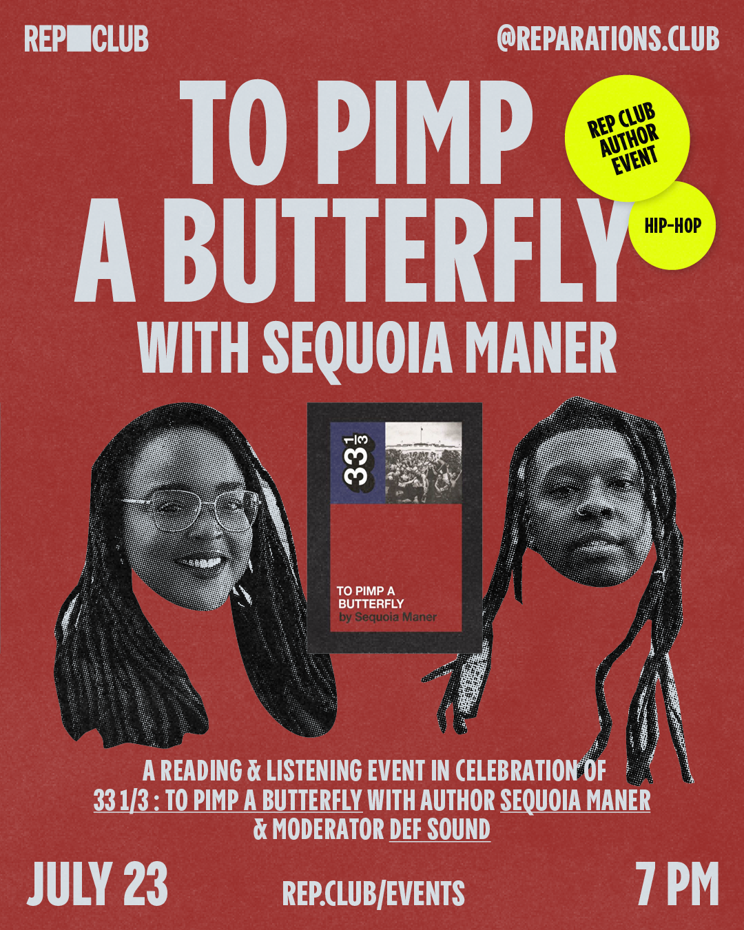 July 23rd EVENT: To Pimp a Butterfly 33 1/3 w/ Sequoia Maner