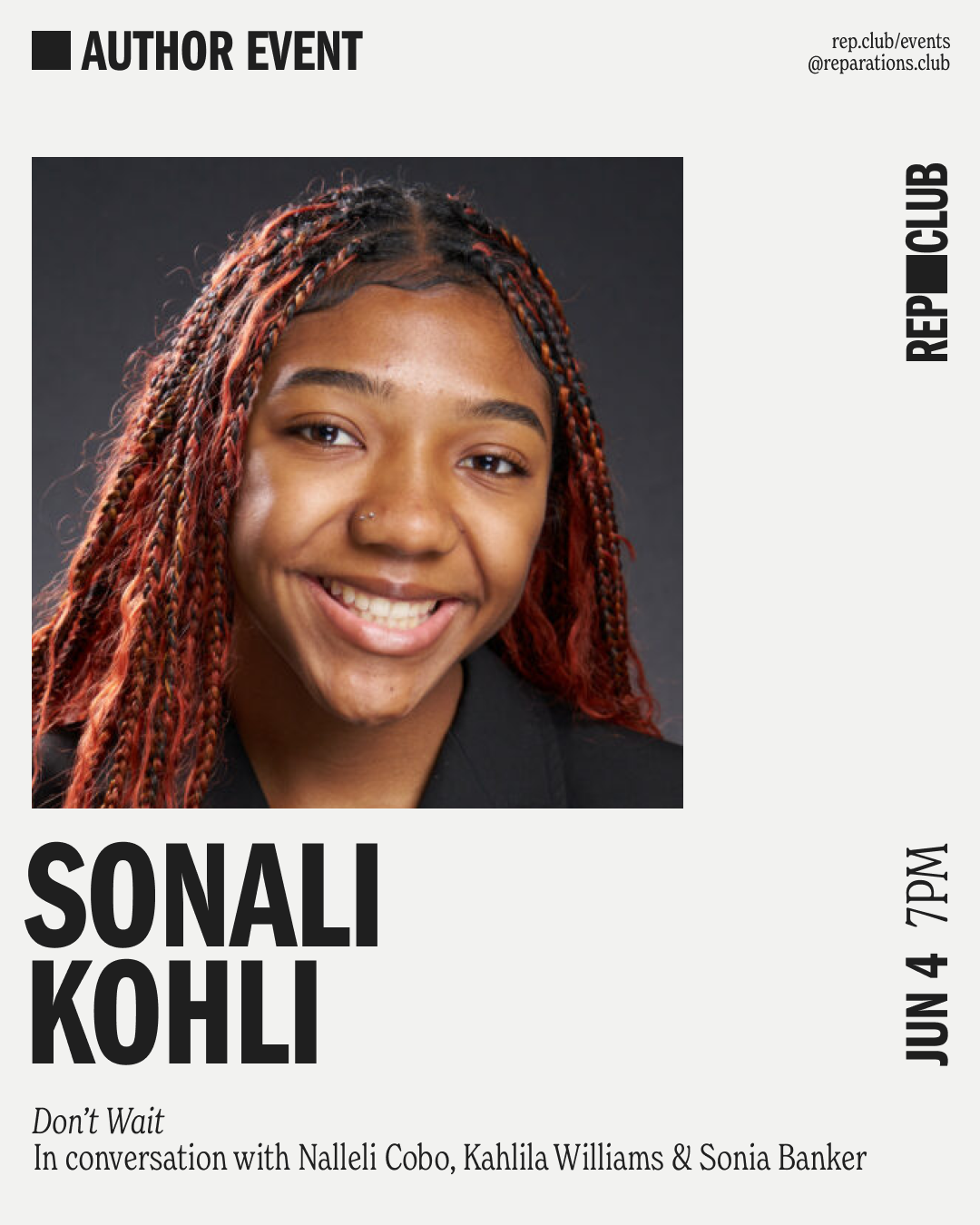 June 4th EVENT: Don't Wait // Three Girls Who Fought for Change and Won w/ Sonali Kohli, Sonia Banker, + Kahlila Williams