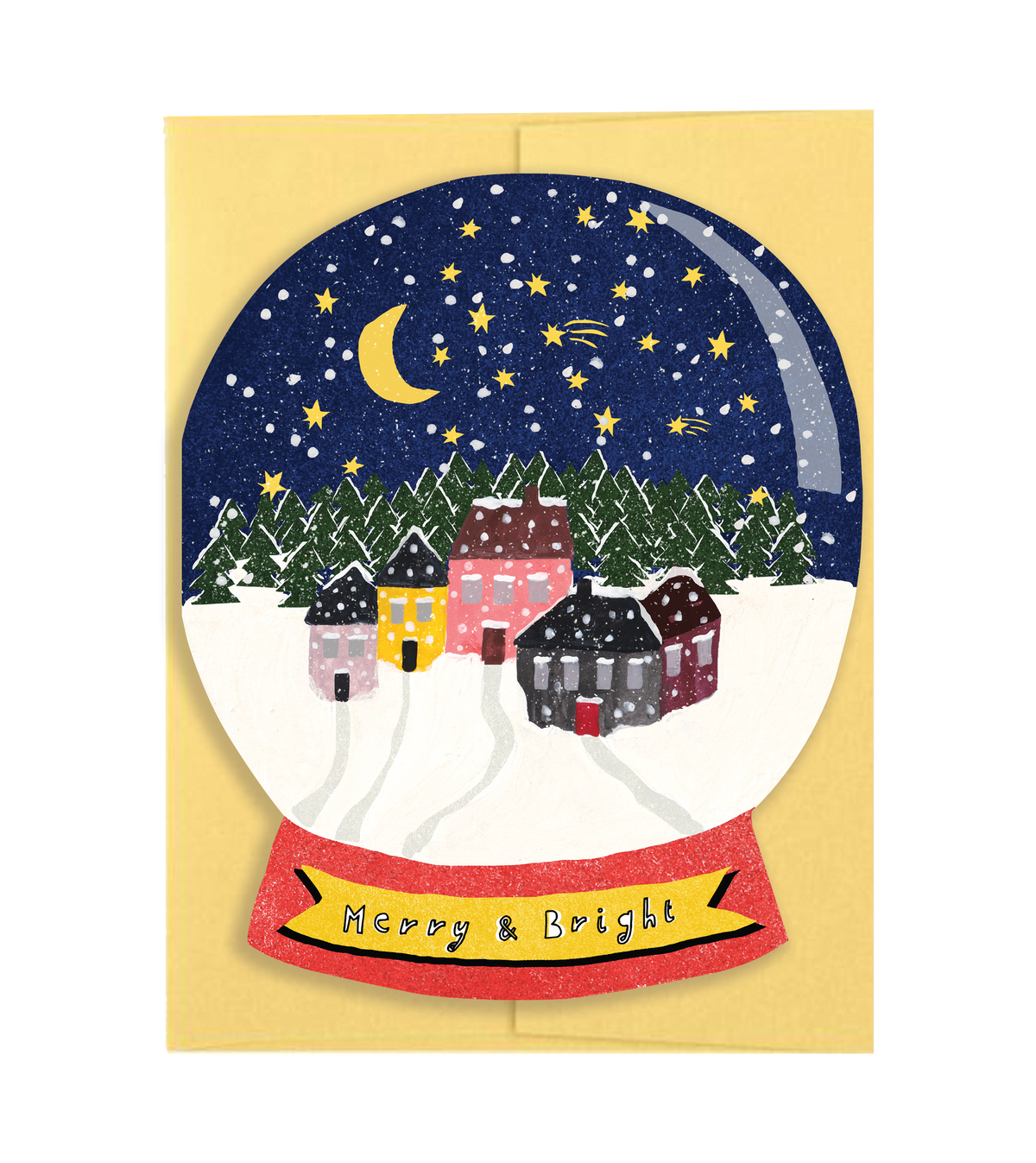Merry & Bright Snow Globe - Die Cut Card