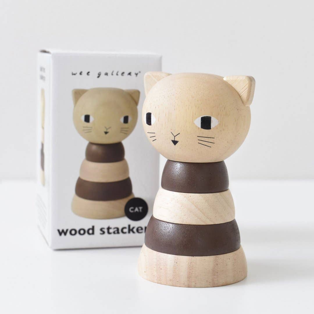Wooden Ring Stacker - Cat