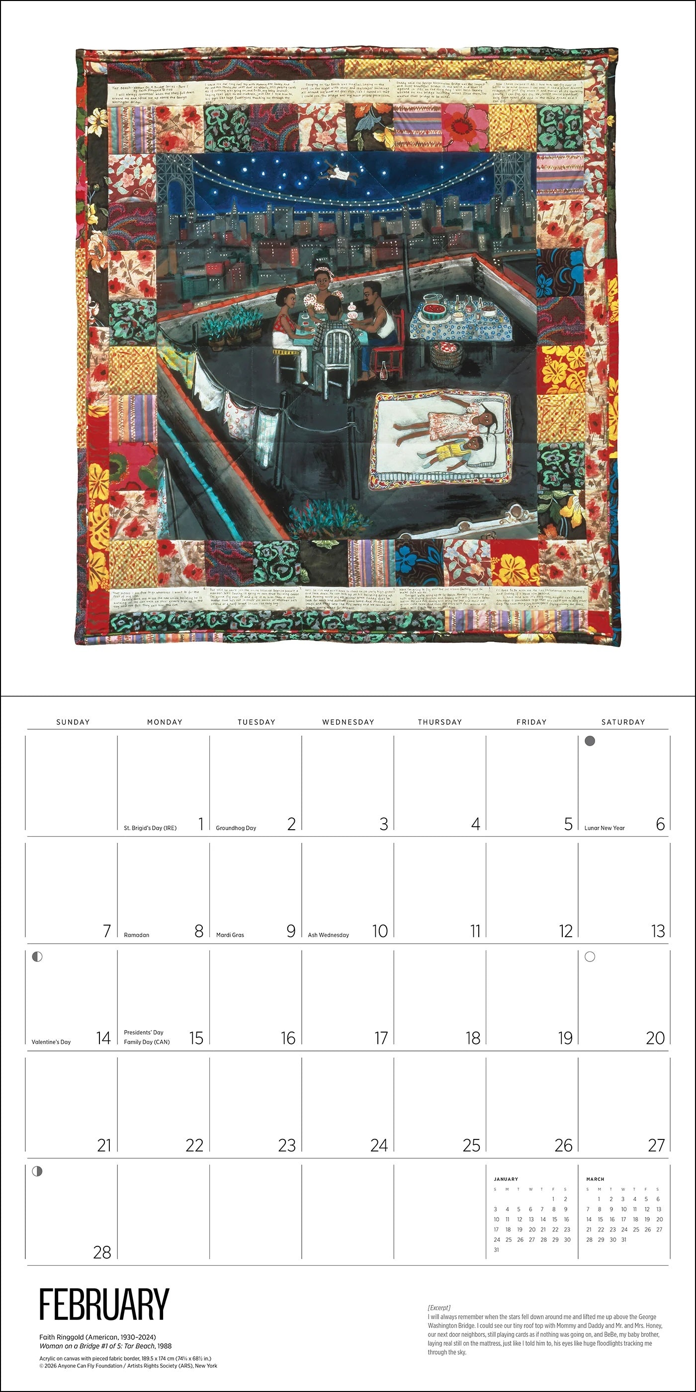 Faith Ringgold // 2027 Wall Calendar (Pre-Order, Summer 2026)