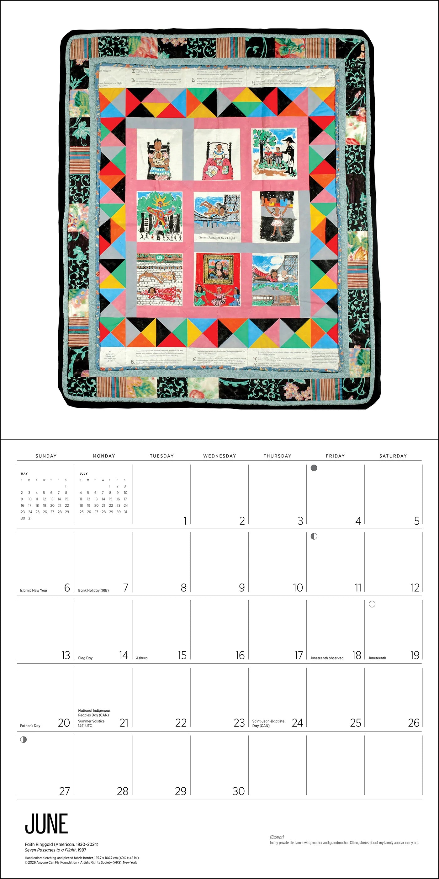 Faith Ringgold // 2027 Wall Calendar (Pre-Order, Summer 2026)