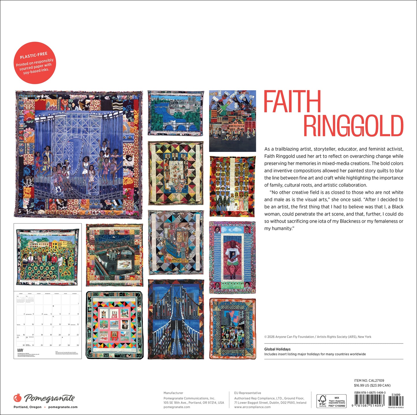 Faith Ringgold // 2027 Wall Calendar (Pre-Order, Summer 2026)