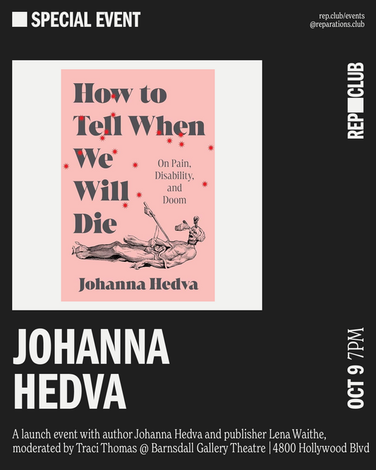 OFFSITE Oct 9th: Johanna Hedva // How to Tell When We Will Die @ Barnsdall Gallery Theatre